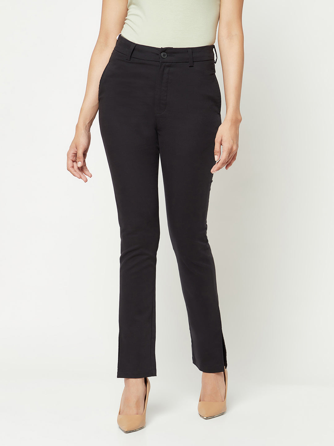 Classic Black Trousers-Women Trousers-Crimsoune Club