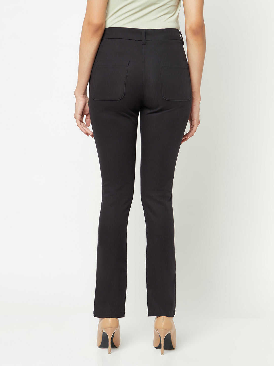 Classic Black Trousers-Women Trousers-Crimsoune Club