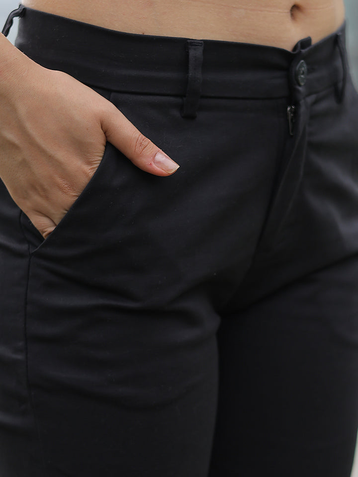Classic Black Trousers-Women Trousers-Crimsoune Club