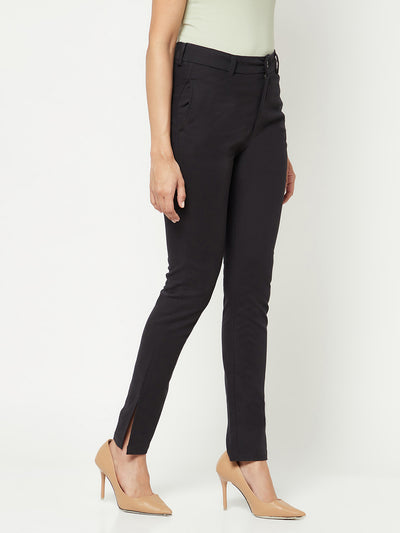 Classic Black Trousers-Women Trousers-Crimsoune Club
