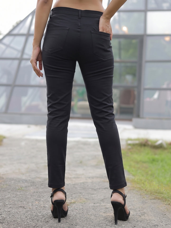 Classic Black Trousers-Women Trousers-Crimsoune Club