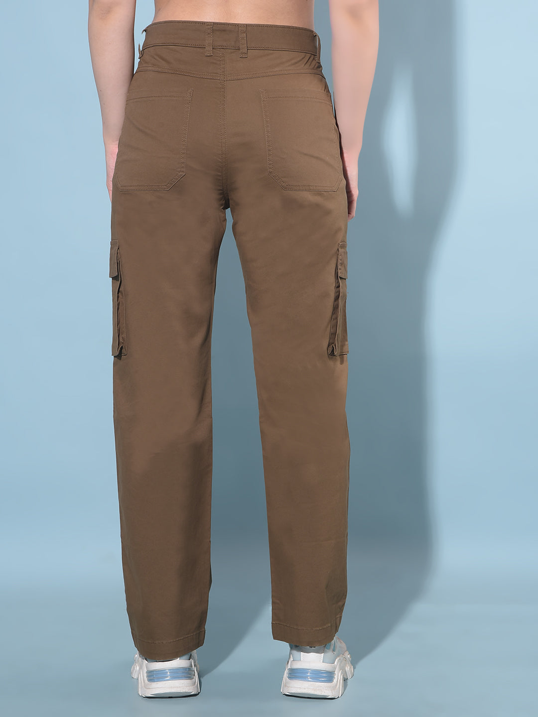 Brown Cargo Trousers-Women Trousers-Crimsoune Club
