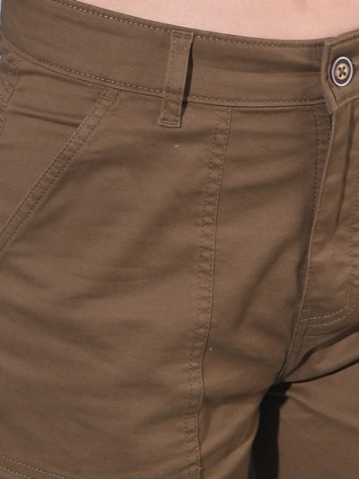 Brown Cargo Trousers-Women Trousers-Crimsoune Club