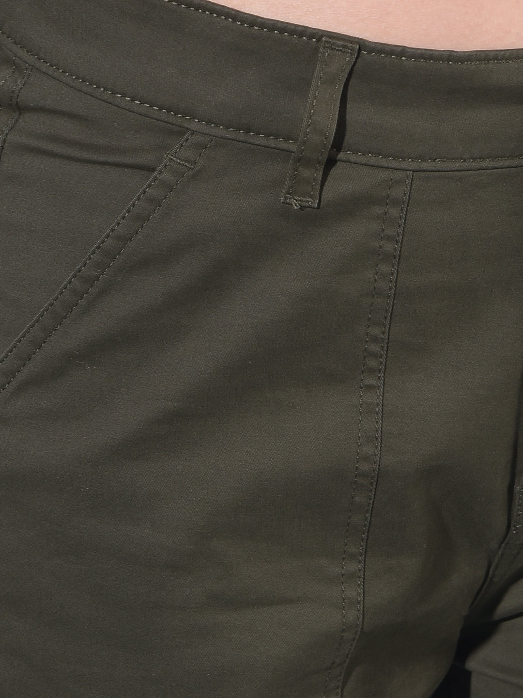 Olive Cargo Trousers-Women Trousers-Crimsoune Club