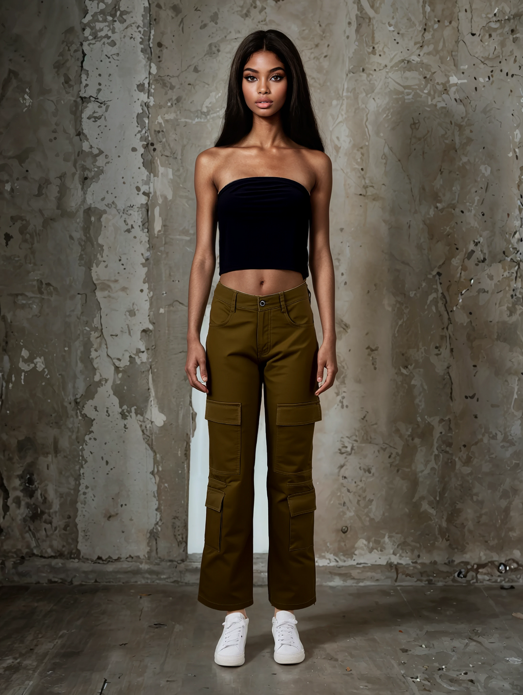 Women's Brown Cargo Trousers-Women Trousers-Crimsoune Club