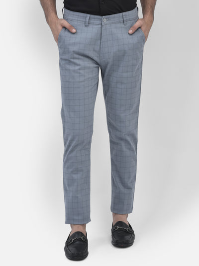 Printed Grey Trousers-Men Trousers-Crimsoune Club