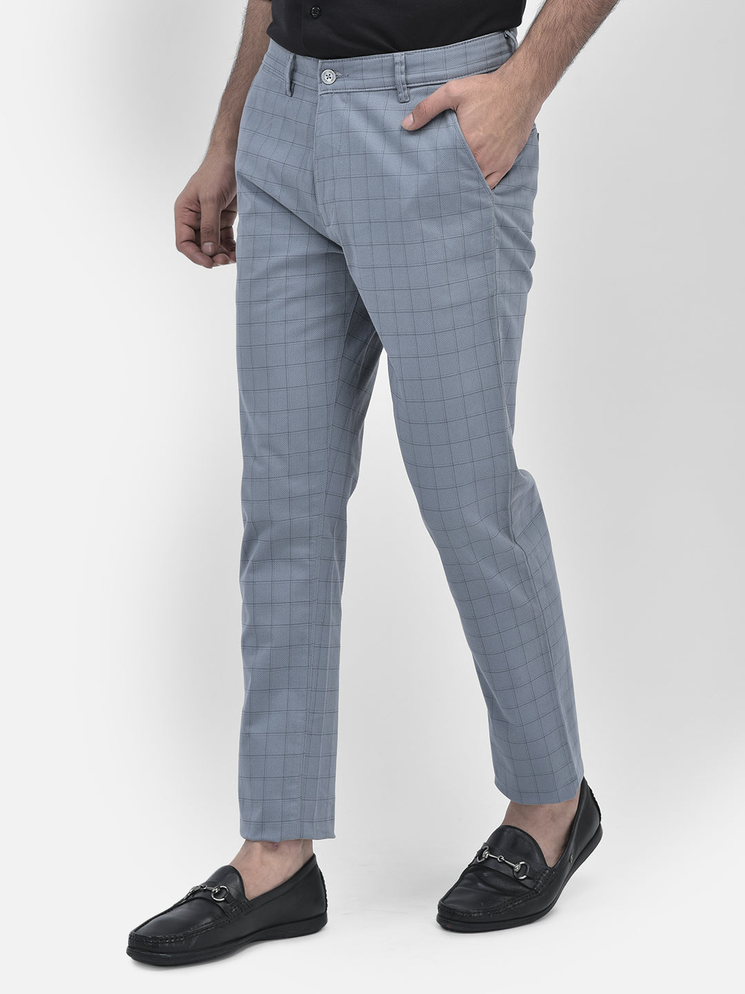 Printed Grey Trousers-Men Trousers-Crimsoune Club