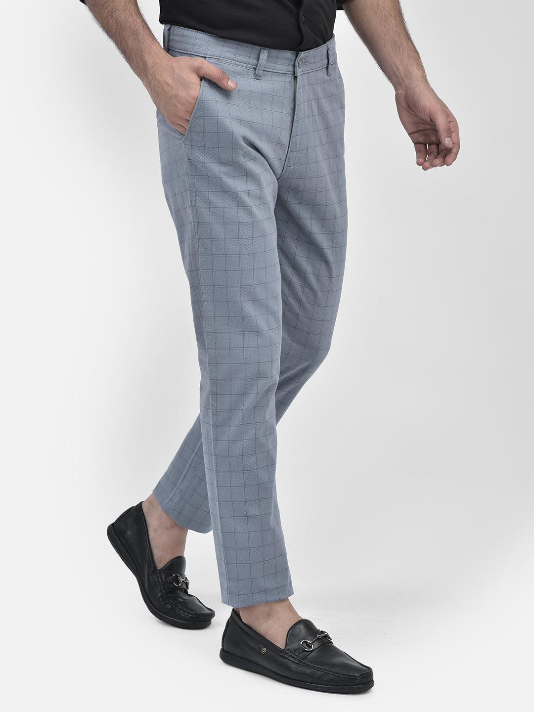 Printed Grey Trousers-Men Trousers-Crimsoune Club