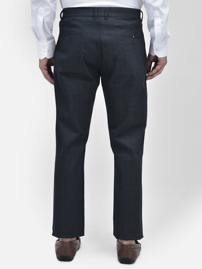 Printed Navy Blue Trousers-Men Trousers-Crimsoune Club