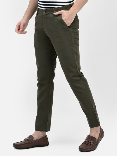 Olive Trousers-Men Trousers-Crimsoune Club