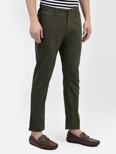 Olive Trousers-Men Trousers-Crimsoune Club