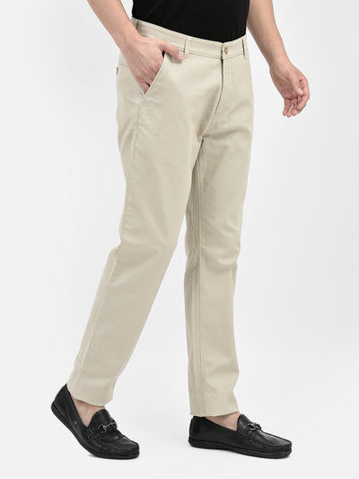 Beige Trousers-Men Trousers-Crimsoune Club