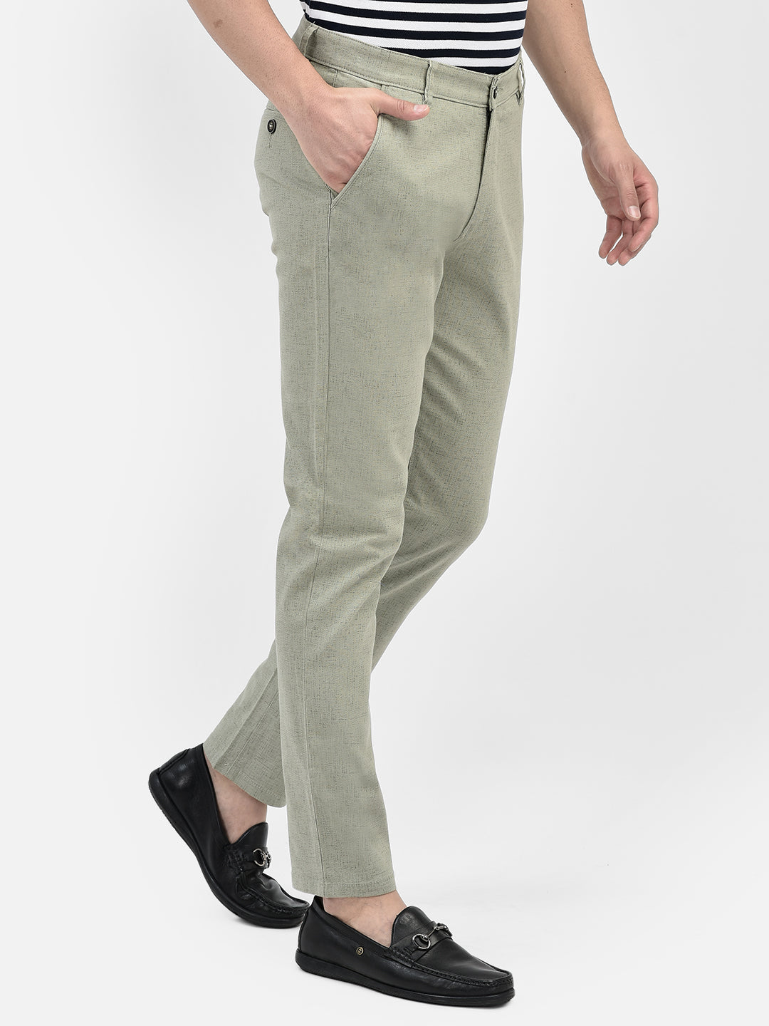 Printed Green Trousers-Men Trousers-Crimsoune Club
