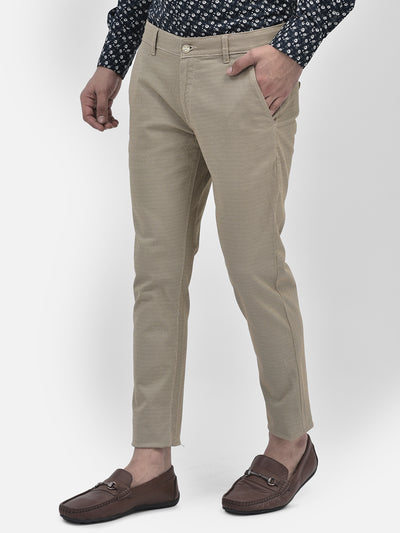 Beige Trousers-Men Trousers-Crimsoune Club