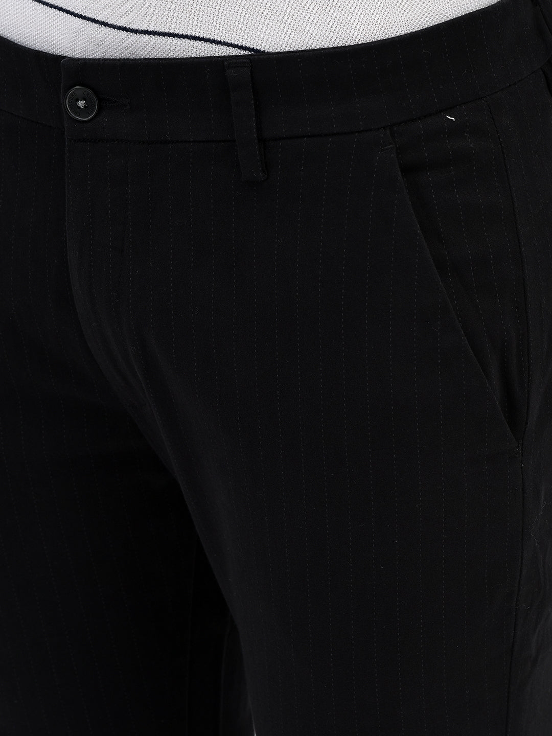 Striped Black Trousers-Men Trousers-Crimsoune Club