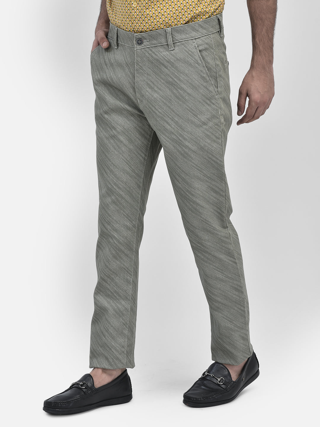 Printed Olive Trousers-Men Trousers-Crimsoune Club