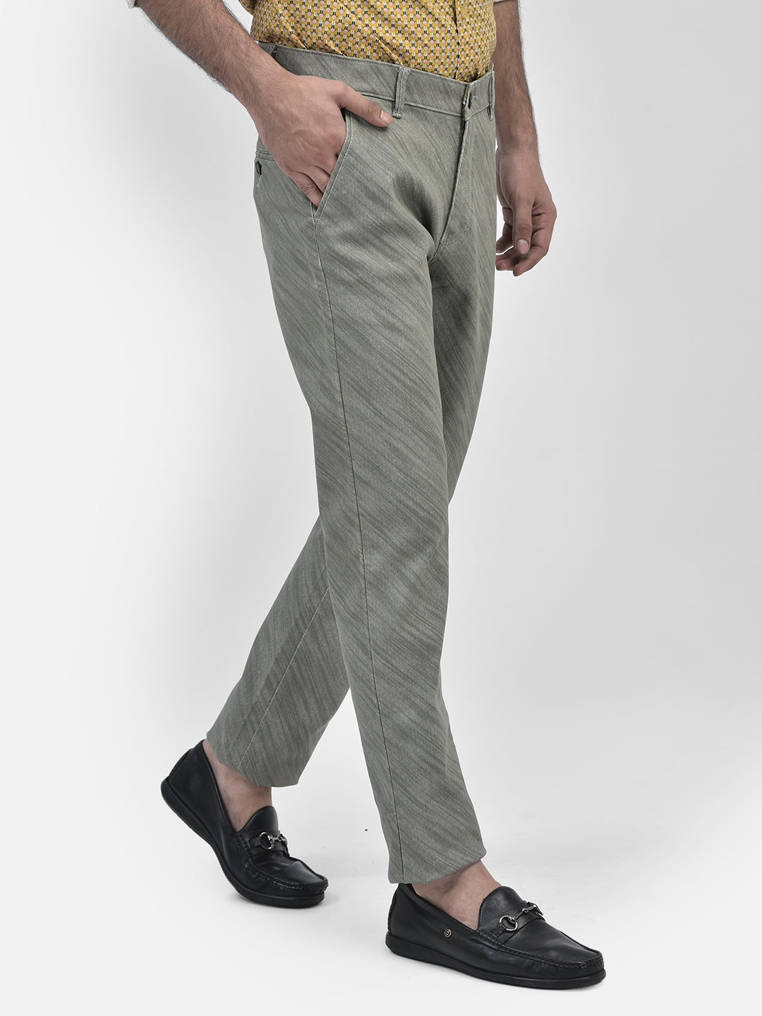 Printed Olive Trousers-Men Trousers-Crimsoune Club