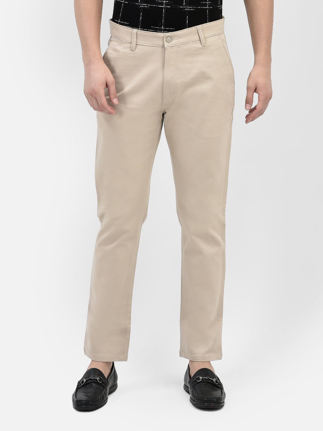 Beige Trousers-Men Trousers-Crimsoune Club