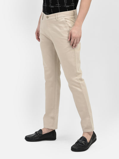 Beige Trousers-Men Trousers-Crimsoune Club