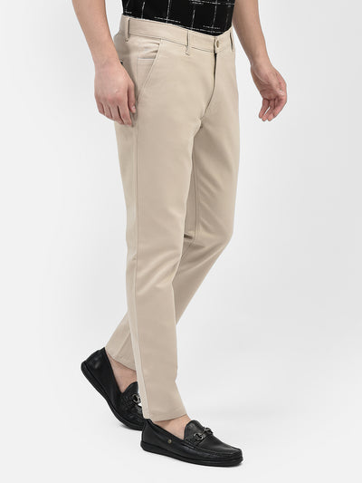 Beige Trousers-Men Trousers-Crimsoune Club