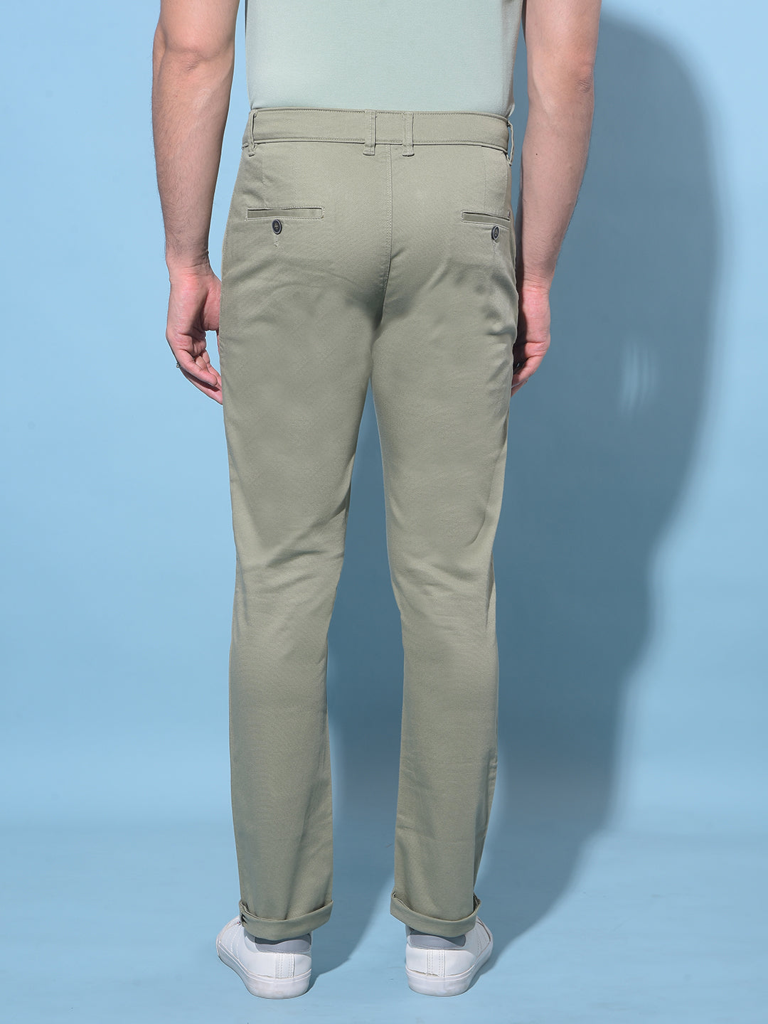 Green Stretchable Trousers-Men Trousers-Crimsoune Club