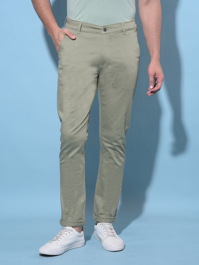 Green Stretchable Trousers-Men Trousers-Crimsoune Club