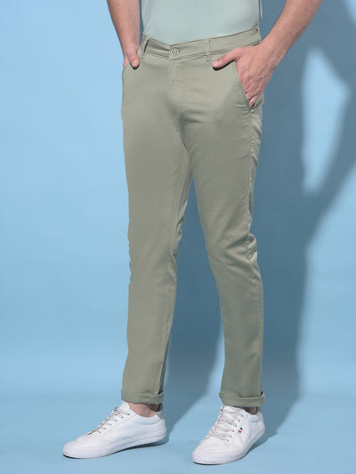 Green Stretchable Trousers-Men Trousers-Crimsoune Club