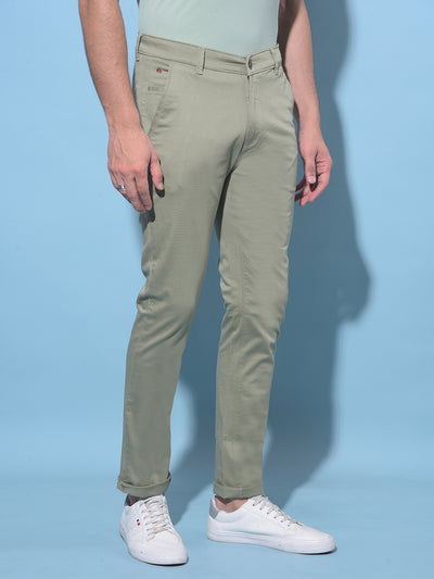 Green Stretchable Trousers-Men Trousers-Crimsoune Club