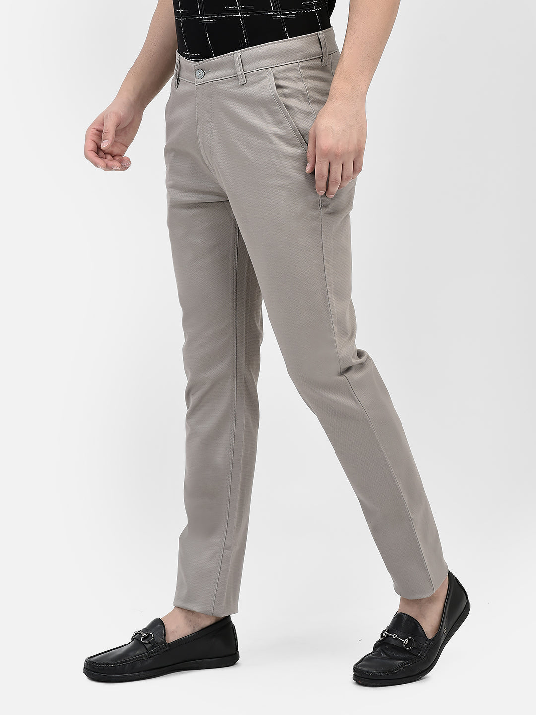 Grey Chinos Trousers-Men Trousers-Crimsoune Club