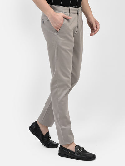 Grey Chinos Trousers-Men Trousers-Crimsoune Club