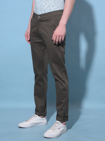 Olive Chinos Trousers-Men Trousers-Crimsoune Club