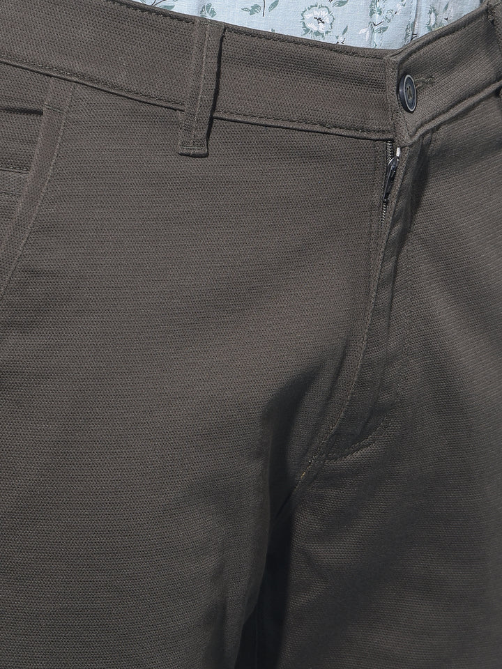 Olive Chinos Trousers-Men Trousers-Crimsoune Club