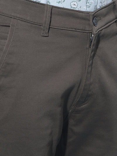 Olive Chinos Trousers-Men Trousers-Crimsoune Club