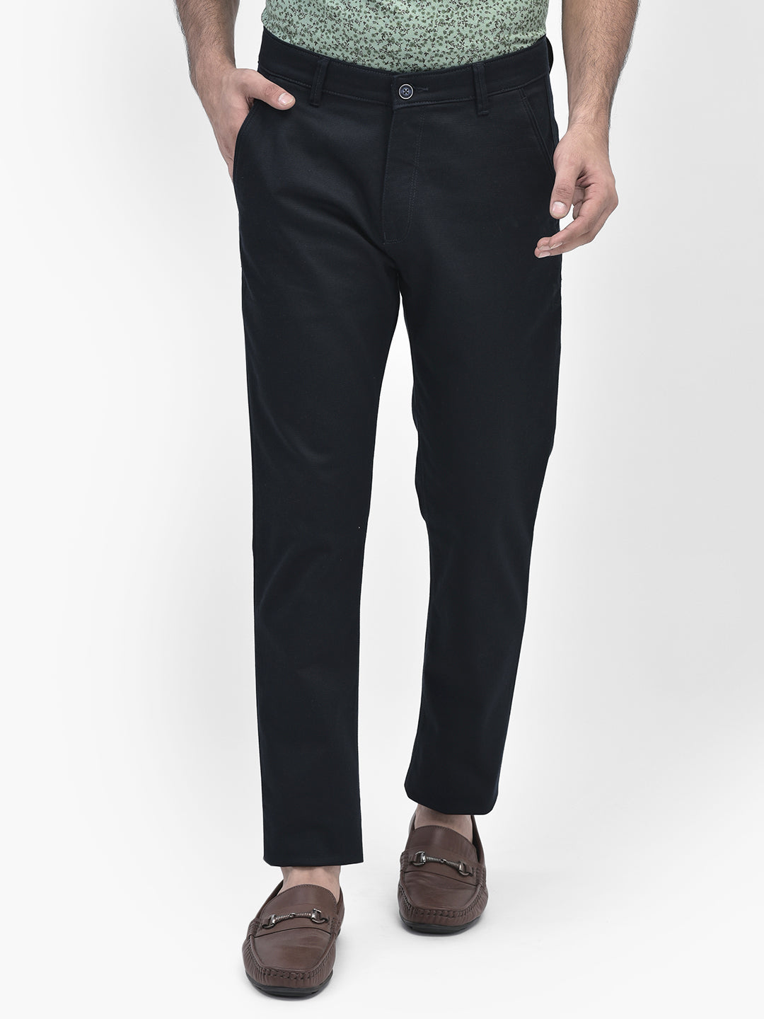 Navy Blue Trousers-Men Trousers-Crimsoune Club