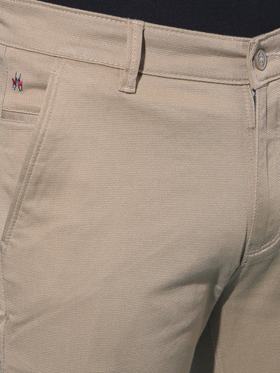 Beige Stretchable Trousers-Men Trousers-Crimsoune Club