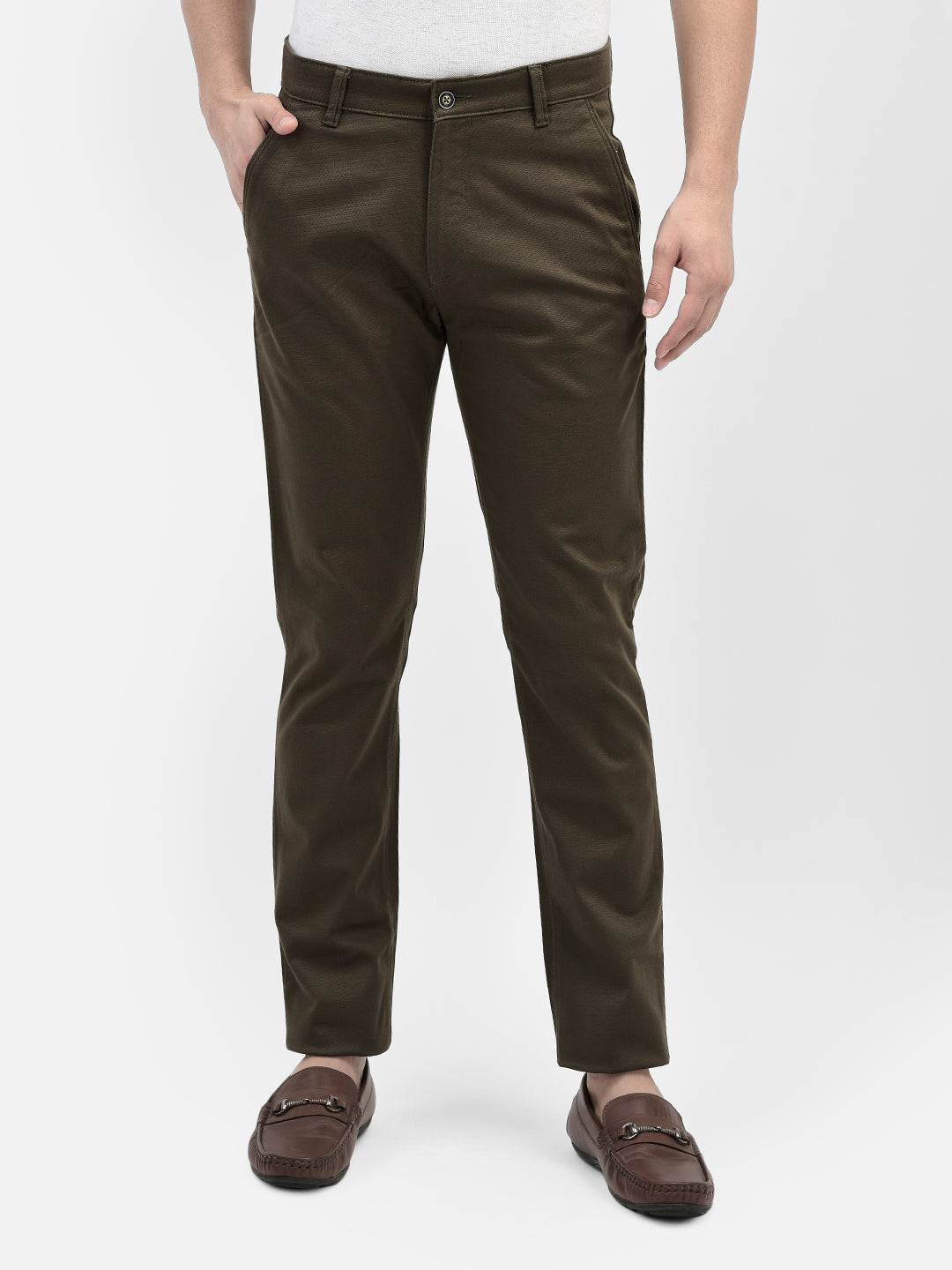 Olive Trousers-Men Trousers-Crimsoune Club