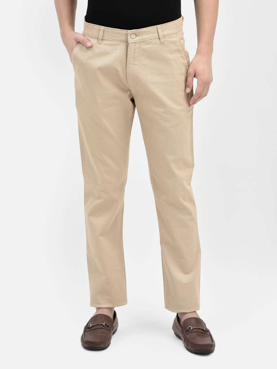 Beige Trousers-Men Trousers-Crimsoune Club