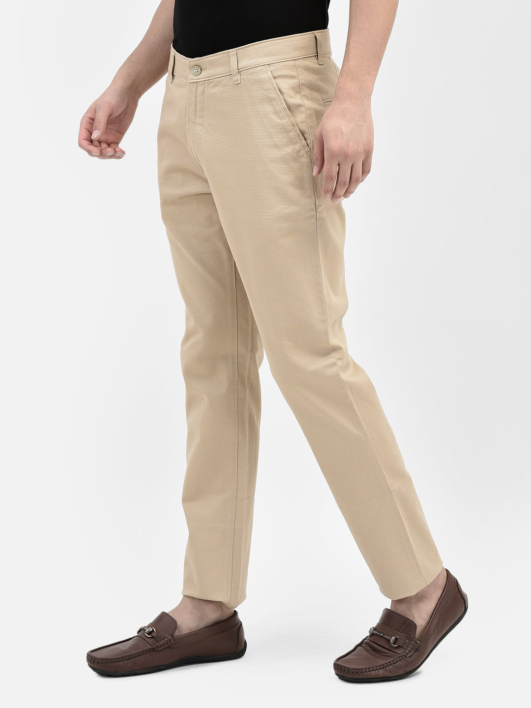 Beige Trousers-Men Trousers-Crimsoune Club