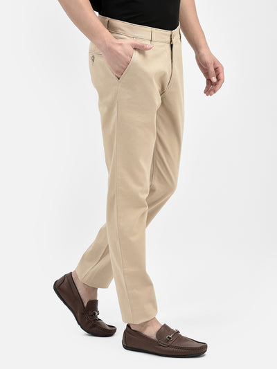 Beige Trousers-Men Trousers-Crimsoune Club