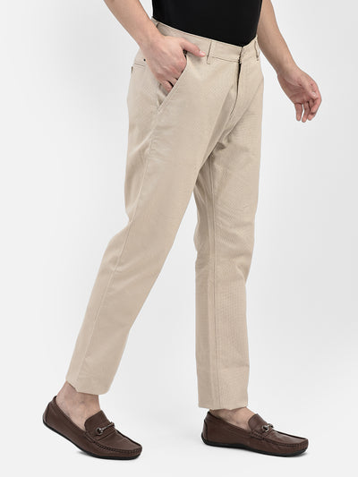 Beige Trousers-Men Trousers-Crimsoune Club