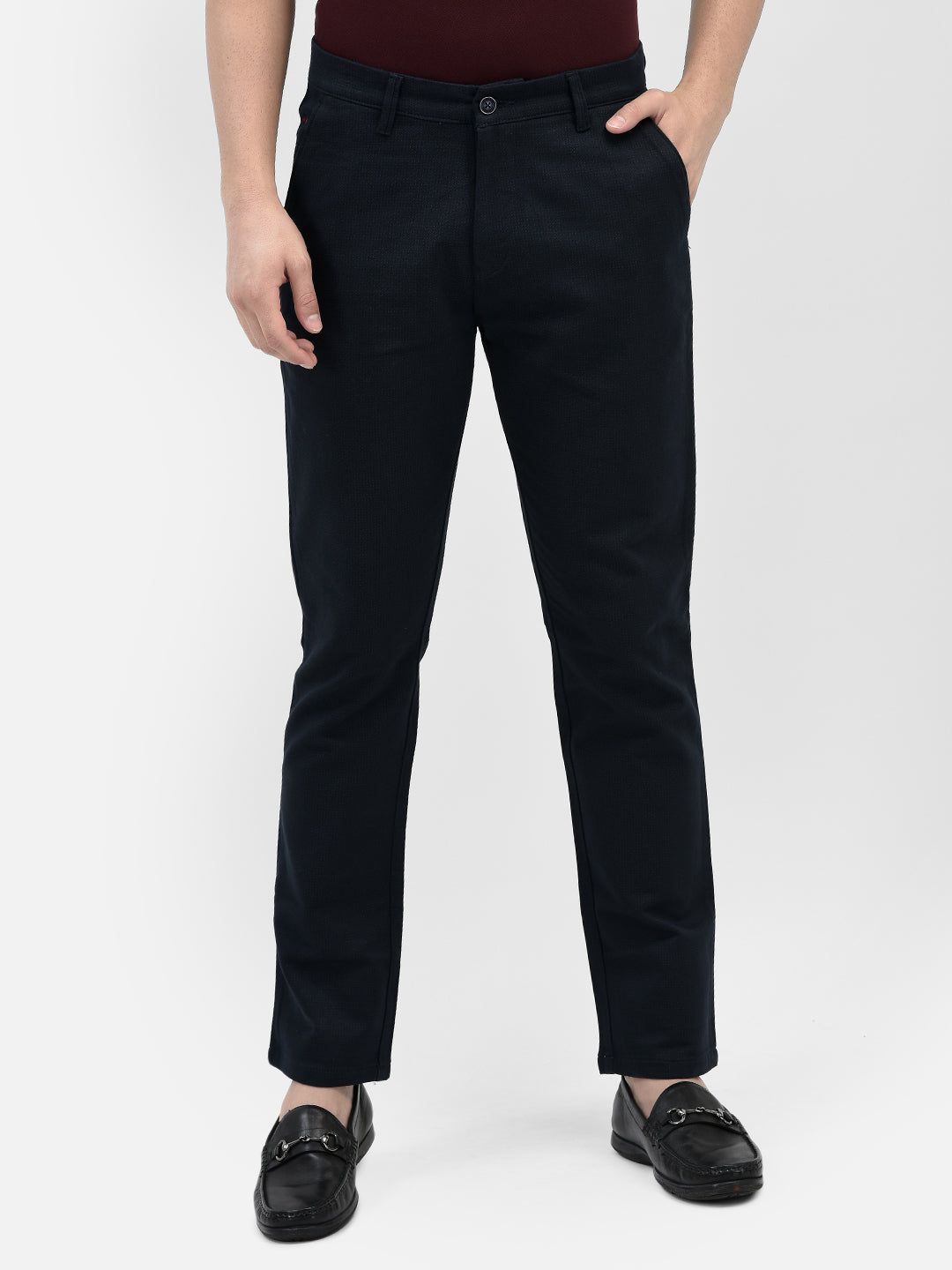 Navy Blue Trousers-Men Trousers-Crimsoune Club