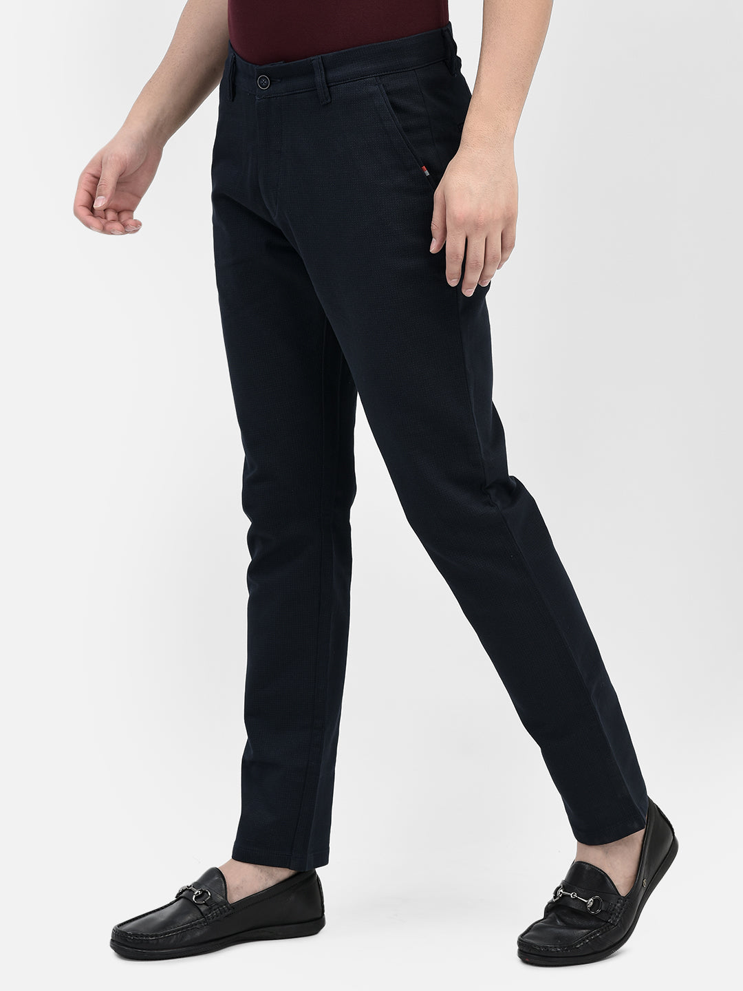 Navy Blue Trousers-Men Trousers-Crimsoune Club