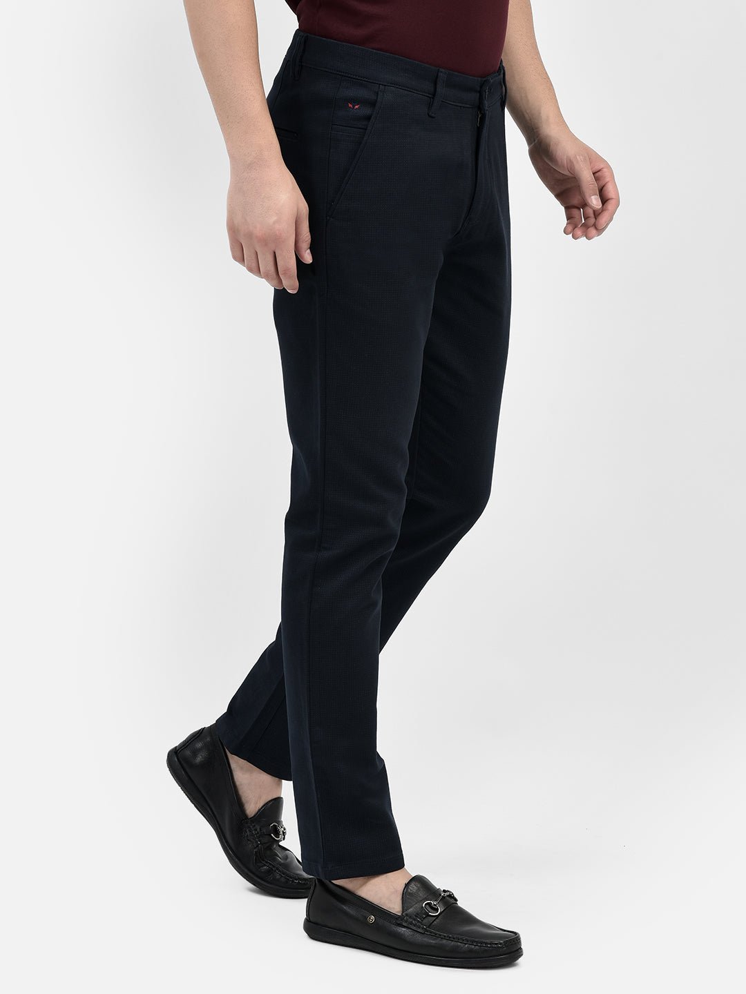 Navy Blue Trousers-Men Trousers-Crimsoune Club