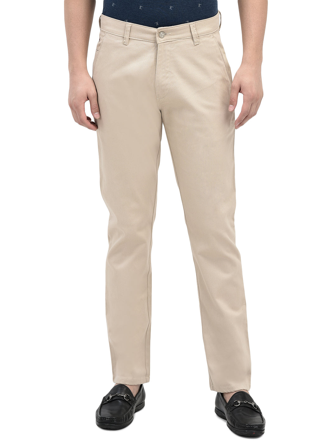 Beige Chinos Trousers-Men Trousers-Crimsoune Club