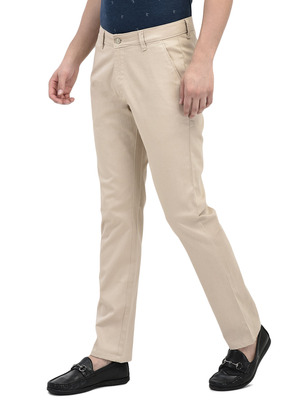 Beige Chinos Trousers-Men Trousers-Crimsoune Club