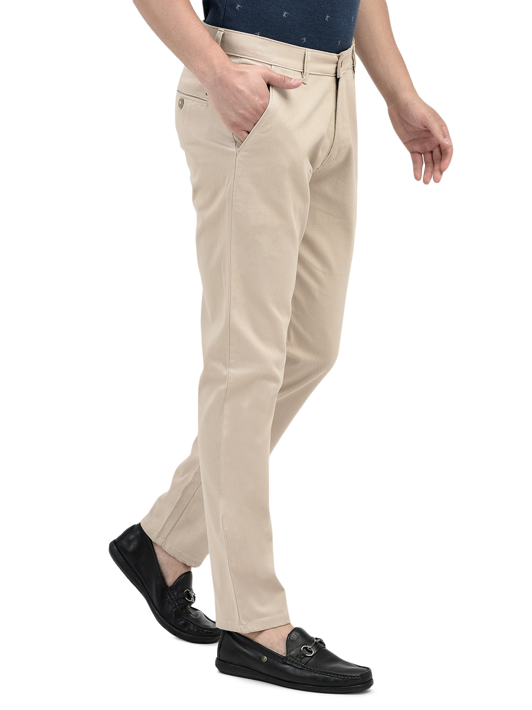 Beige Chinos Trousers-Men Trousers-Crimsoune Club