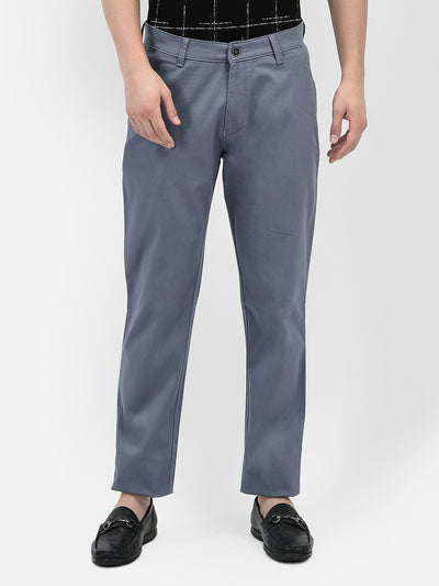 Light Blue Chinos Trousers-Men Trousers-Crimsoune Club