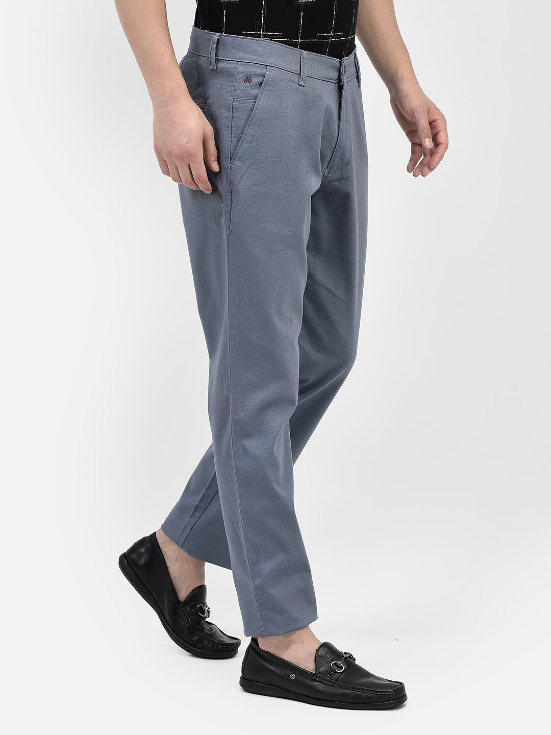 Light Blue Chinos Trousers-Men Trousers-Crimsoune Club