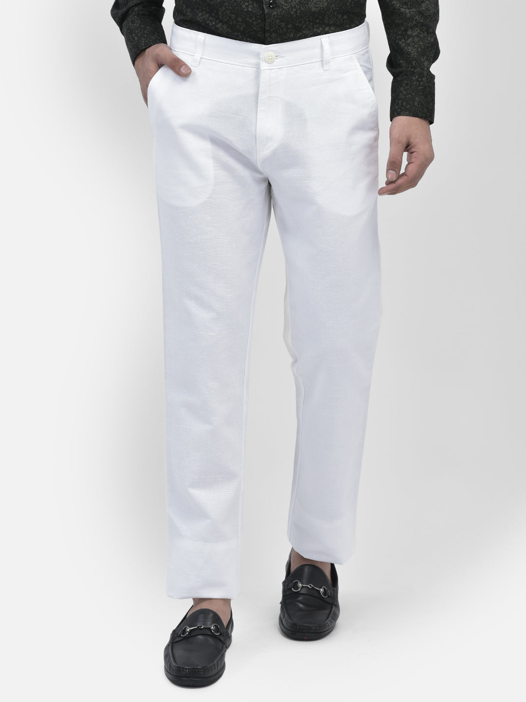 White Trousers-Men Trousers-Crimsoune Club