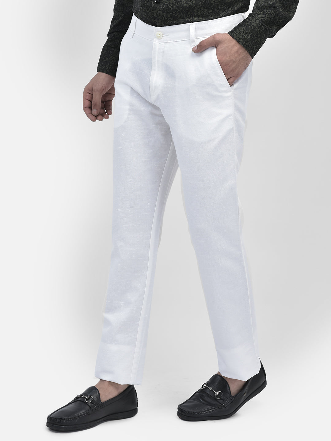 White Trousers-Men Trousers-Crimsoune Club